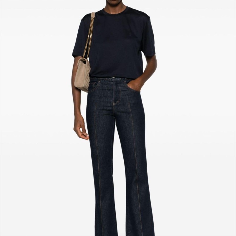 Saint Laurent Cassandra Wool Embroidered T-Shirt